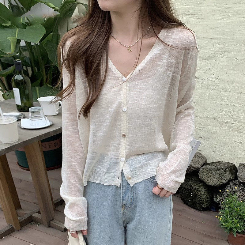 品牌折扣正品女装断码清仓特价不能退换竹节棉冰丝针织防晒开衫女