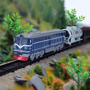 新款东风火车奥乐内燃机车4B仿真电动轨道高铁绿皮火车模型玩具