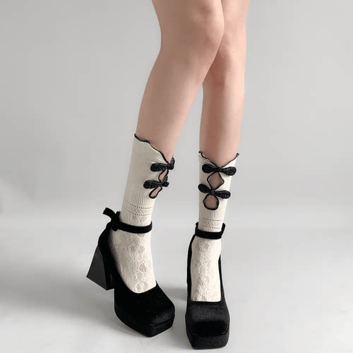 夜间教习室小众设计中式袜子薄款