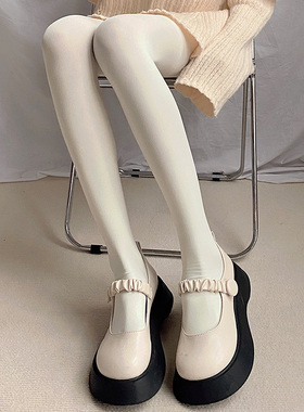 夜间练习室白色连裤袜女春季jk天鹅绒丝袜lolita薄款春秋打底袜子