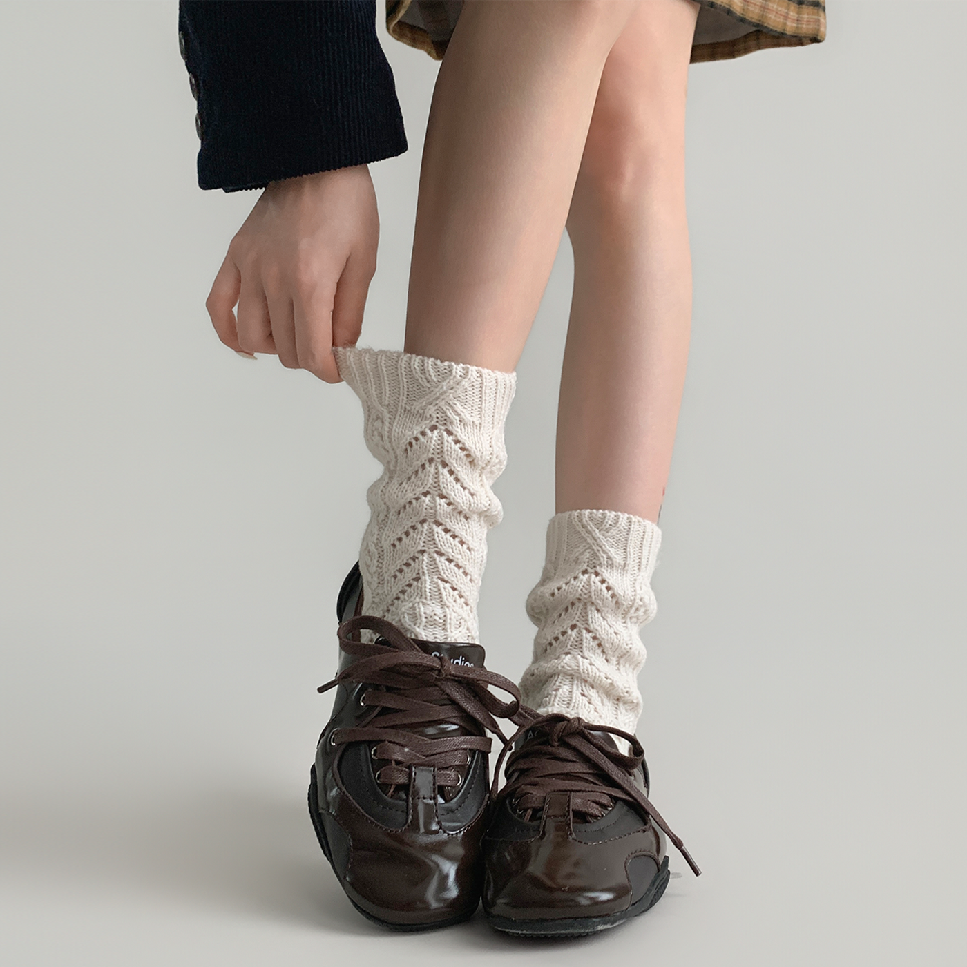 夜间教习室白色中筒袜女春秋款镂空网眼堆堆袜子复古针织灰色短袜,女士内衣/男士内衣/家居服,中筒袜,淘宝优惠券,粉丝福利购,淘宝优惠卷