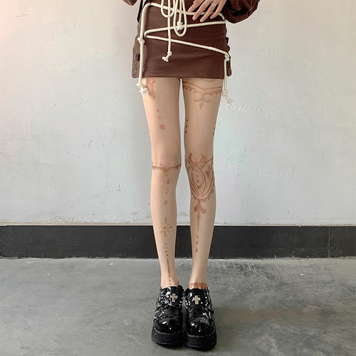 夜间教习室异域风纹身连裤袜