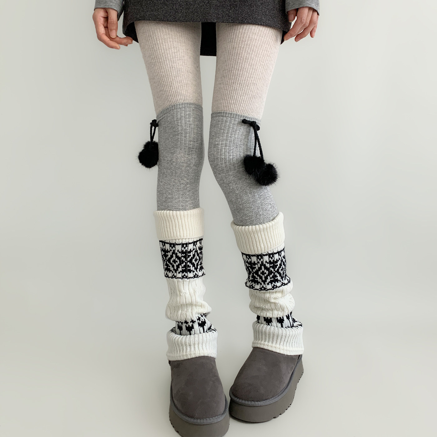 夜间教习室袜套女秋冬复古针织长筒堆堆袜子费尔岛拼接显瘦小腿套,女士内衣/男士内衣/家居服,长筒袜,淘宝优惠券,粉丝福利购,淘宝优惠卷