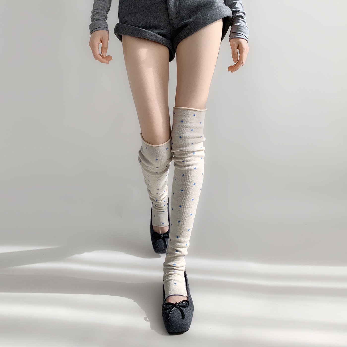夜间教习室踩脚袜套女秋冬芭蕾风长筒堆堆袜子波点过膝露趾小腿套,女士内衣/男士内衣/家居服,长筒袜,淘宝优惠券,粉丝福利购,淘宝优惠卷