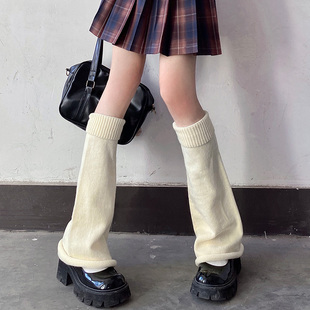 夜间教习室袜套喇叭原宿风jk堆堆袜子女秋季 中筒辣妹阔腿腿套y2k