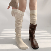 夜间教习室白色堆堆袜女春季 长袜美拉德jk小腿袜子女长筒袜过膝袜