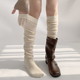 夜间教习室白色堆堆袜女春季 长袜美拉德jk小腿袜子女长筒袜过膝袜
