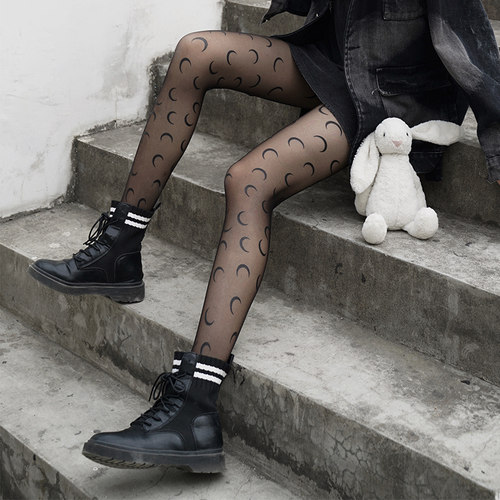 夜间实验月亮网红ins风黑色丝袜