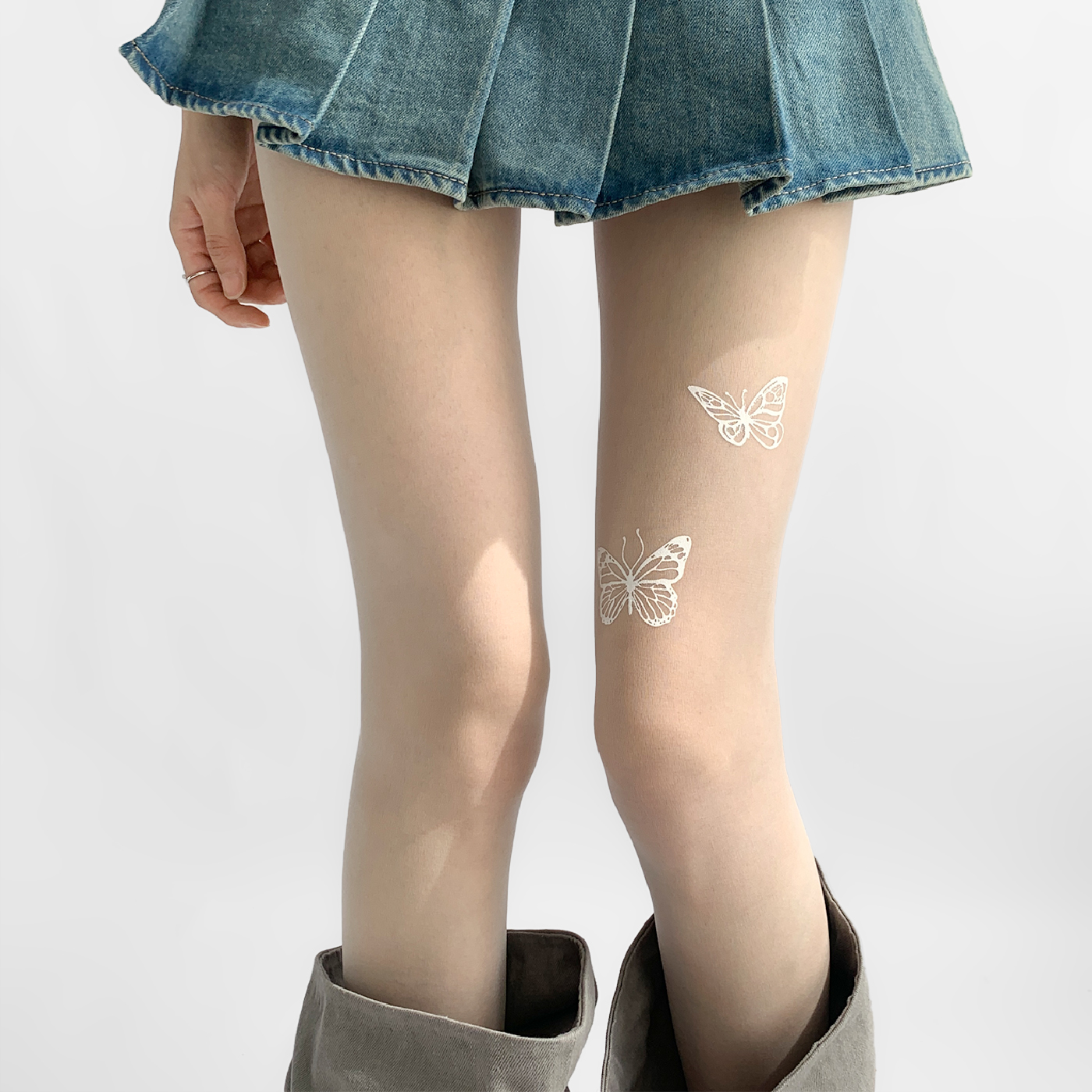 夜间教习室白色丝袜女春秋薄款纯欲蝴蝶结连裤袜夏lolita性感白丝