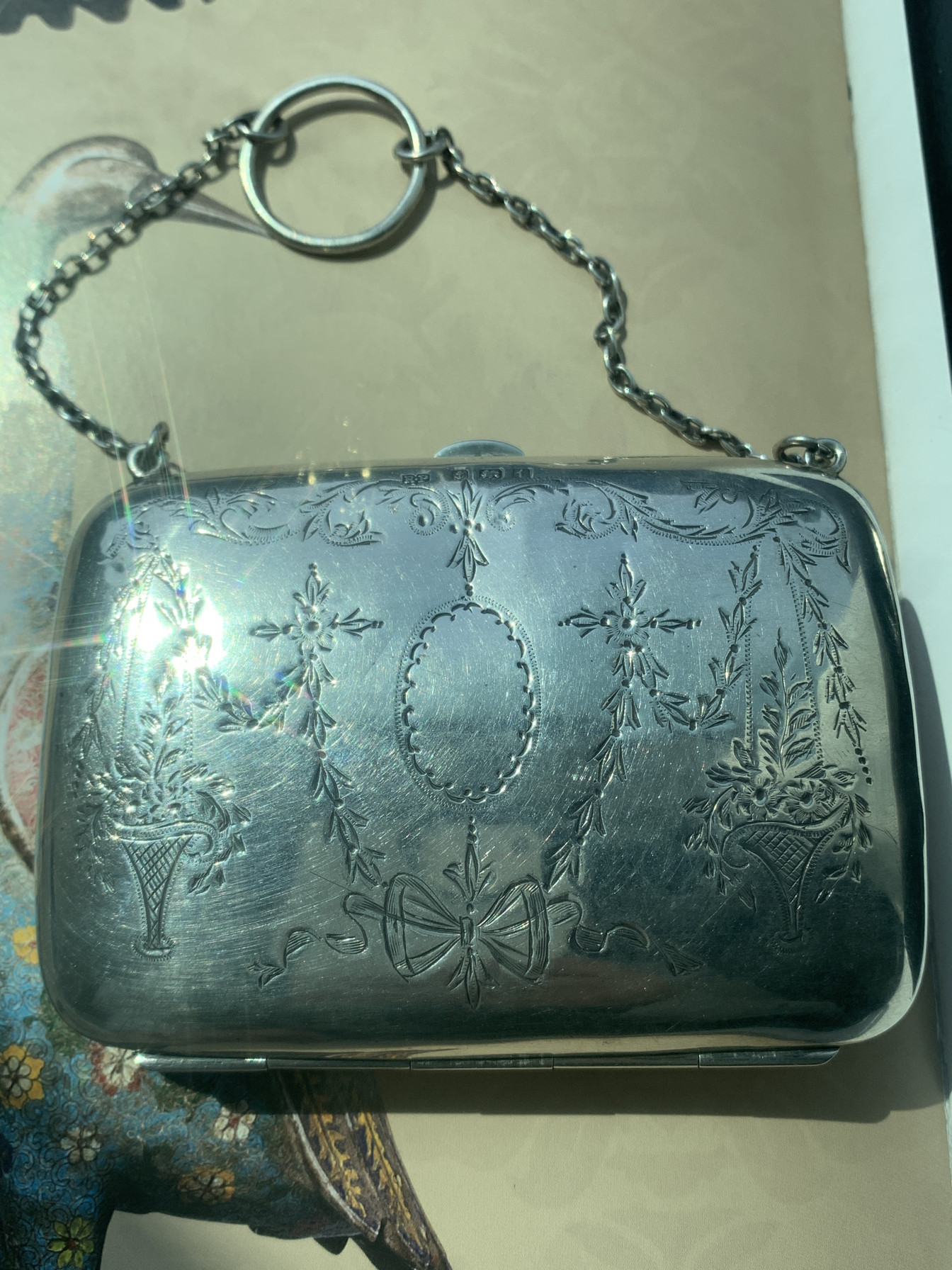 伦敦买回，1918年英国伯明翰银制古董零钱包，详细细节可咨询