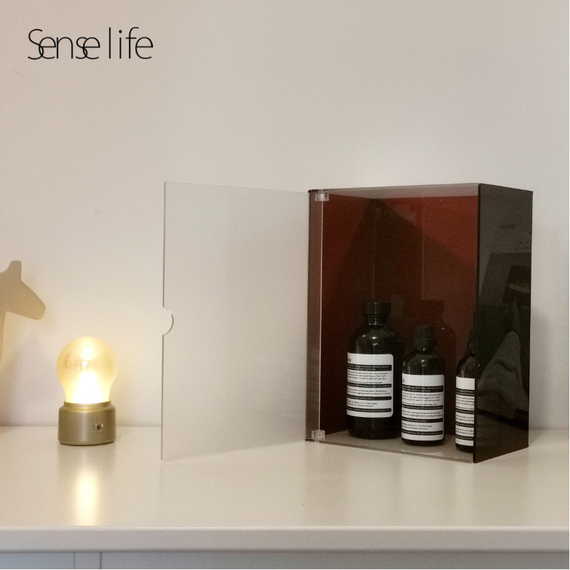 防尘带盖面膜置物架化妆品收纳盒