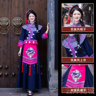 正品拍广西少数族传统民服饰旅民演出毛南族成人服装女表演服花族