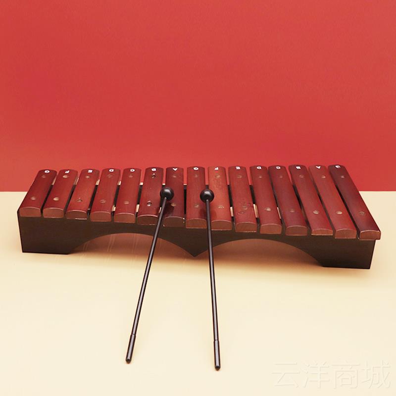 正品专业15音红色木敲琴小琴奥音尔夫木儿童音乐打击乐八琴早教器