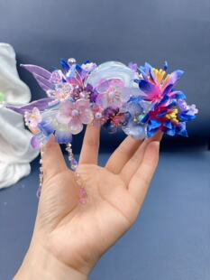 原创设计手工制作绒花抓夹