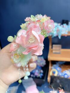 原创设计手工制作非遗绒花重工抓夹