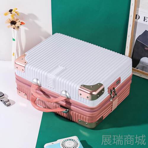 高档4寸复古提手化妆箱包女15小型1行李箱大容量16寸旅行码密皮箱