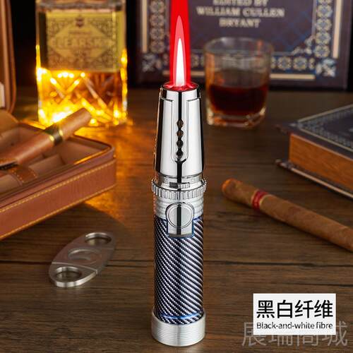 高档中邦JOBON网抖音直播新款直红冲焊蓝枪焰充气金属打火机 户外