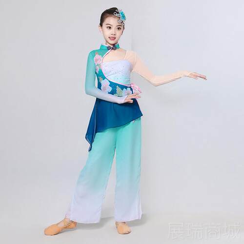 高档儿童古典舞胶州秧舞歌蹈服伞女童桃李杯艺剧目扇子舞舞表考演