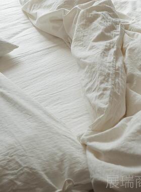 高档出口日本不染棉类A四件套白色双人被套床单全床笠款用床上品