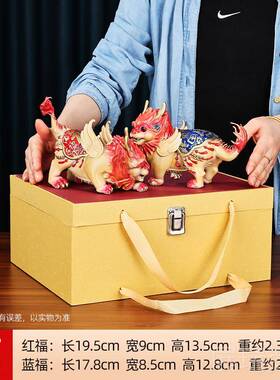 高档铜欣祥百福貔貅瑞一对吉祥喜庆兽家居玄商关开办公室业务礼品
