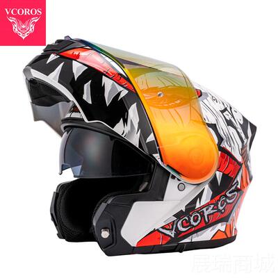 高档VCROS摩托车头双盔女镜片揭面盔机男车全盔四季冬季防雾大码4