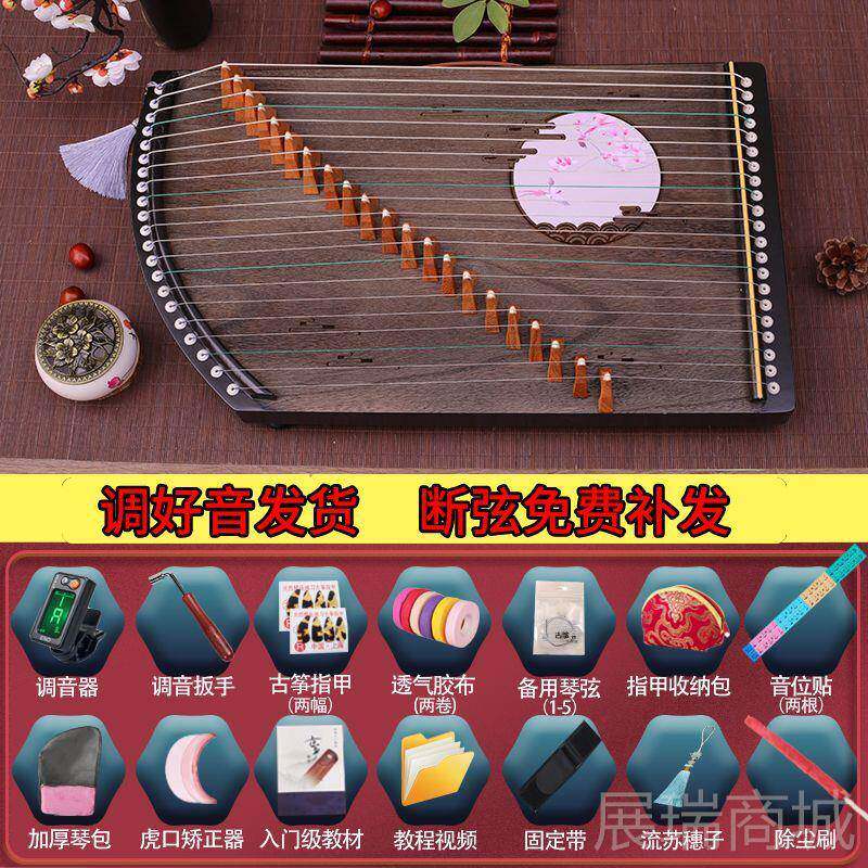 高档圣指玲童珑儿入门小古筝便携式考级演奏半筝迷业你21弦古筝专
