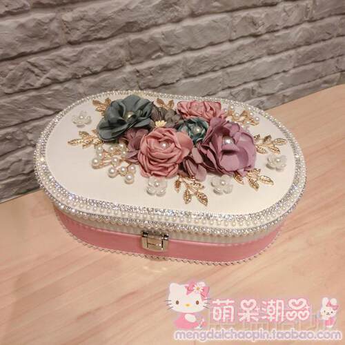 高档新意品创花朵首盒PU皮收纳盒珠宝饰饰品盒欧式公主嫁节日礼婚