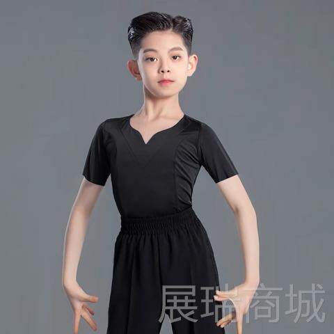 高档幼儿拉丁舞服男童练功服童演出生标准服套装表男士训练舞蹈裤