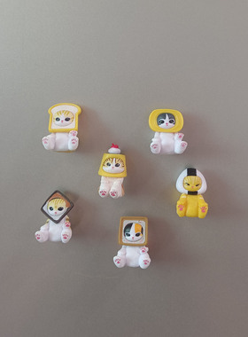 6款创意面包小猫少女心冰箱贴