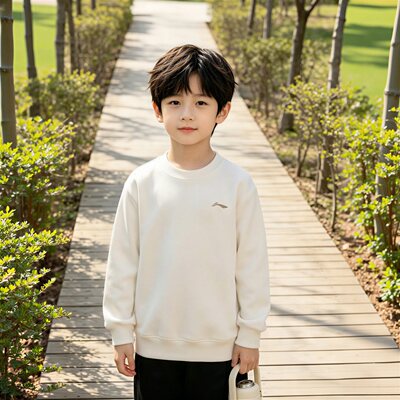 李宁儿童圆领加绒保暖卫衣