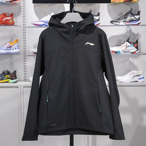 李宁男子连帽防泼水软壳外套