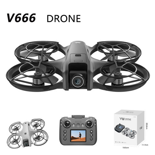 跨境新品V666无刷无人机航拍光流保护四轴飞行器8外贸遥控飞机玩