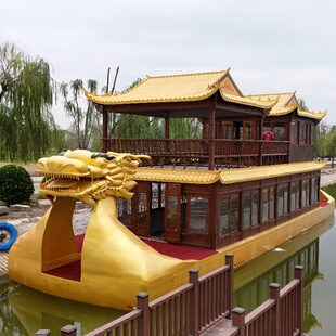 木船画舫大型龙舟定制游船景区游览船观光电动船尺寸可定制