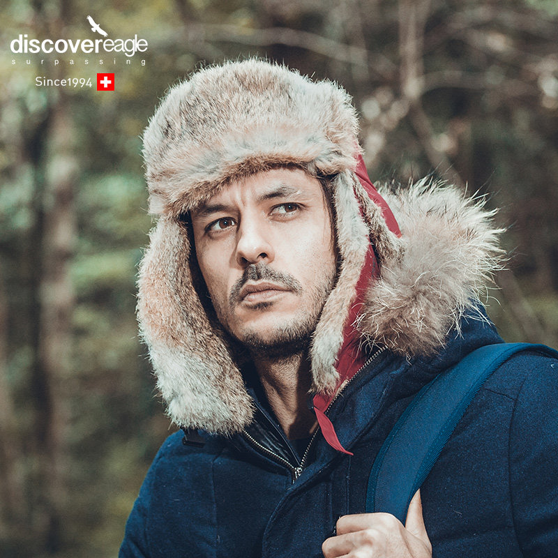 雷锋帽护耳防寒东北滑雪皮草帽子