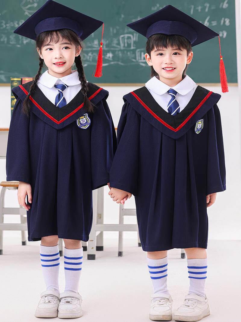 儿童博士服幼儿园学士服套装拍照礼服早教班毕业季服装学生学院风