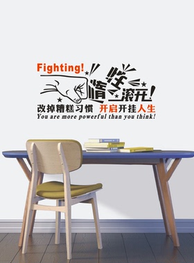 H3-021学校宿舍寝室房间办公室励志墙贴纸惰性滚开改掉糟糕的习惯