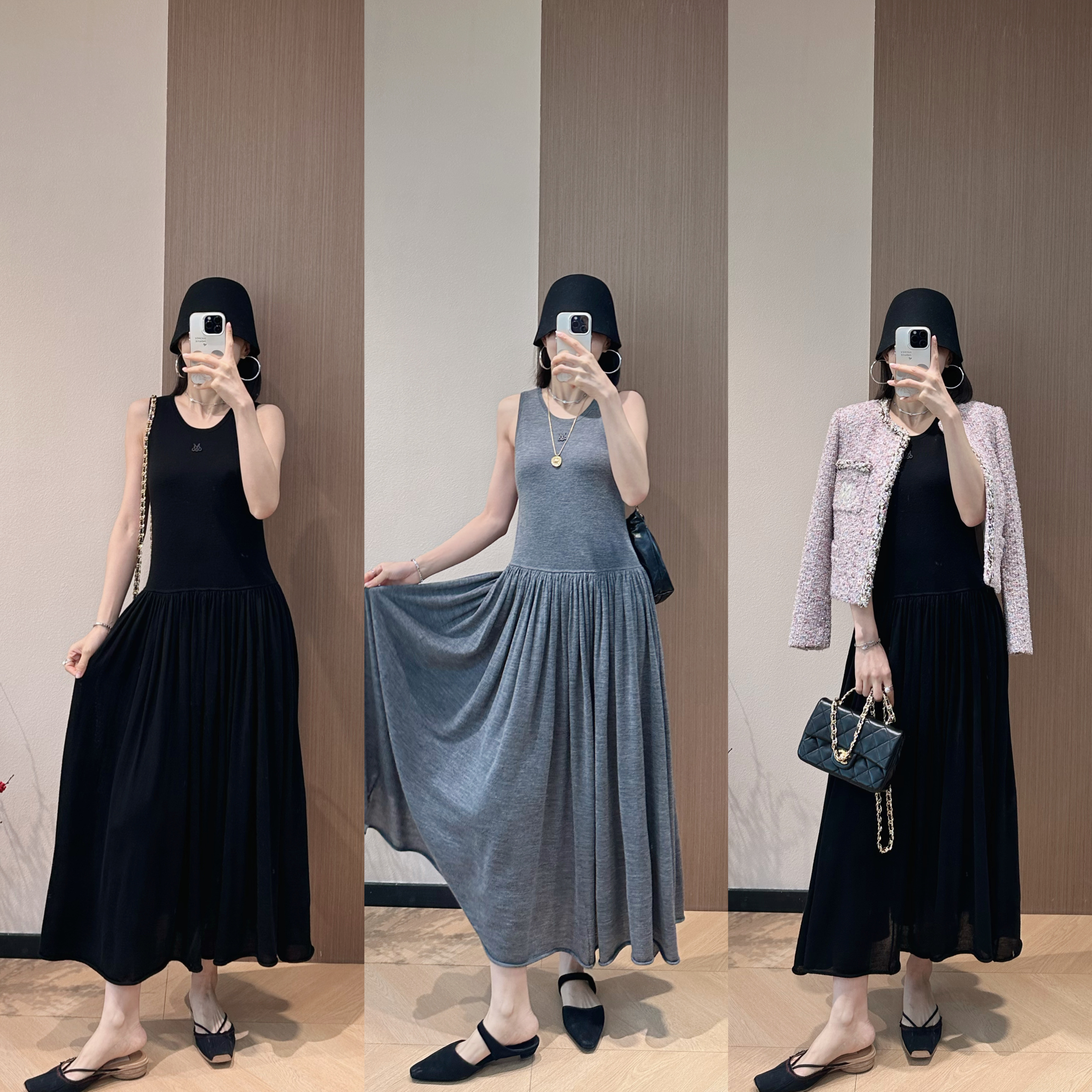 “文艺女主角” 超软糯 超百搭 mc 高端细支绵羊毛无袖连衣裙