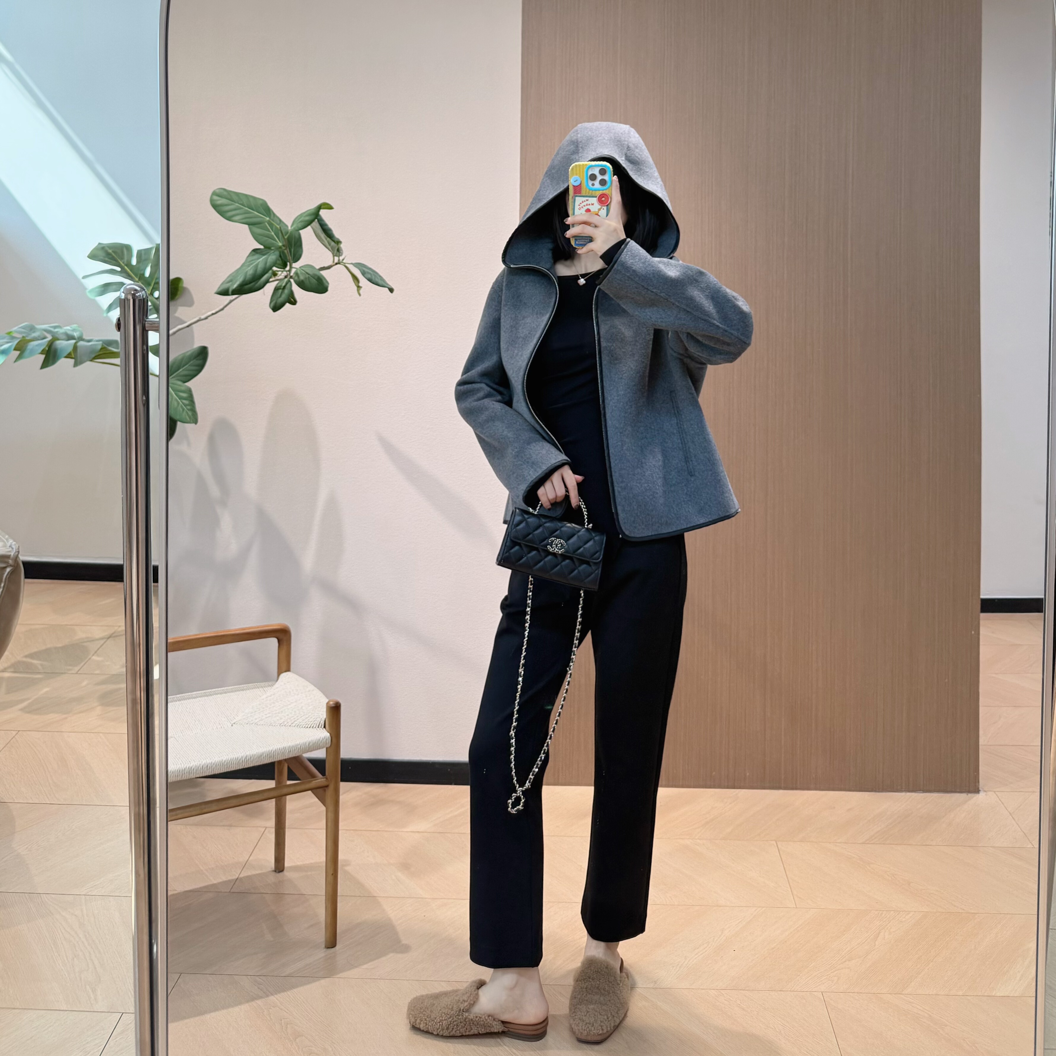 c0s极简休闲连帽双面呢夹克外套+超好穿HID高弹九分小脚裤