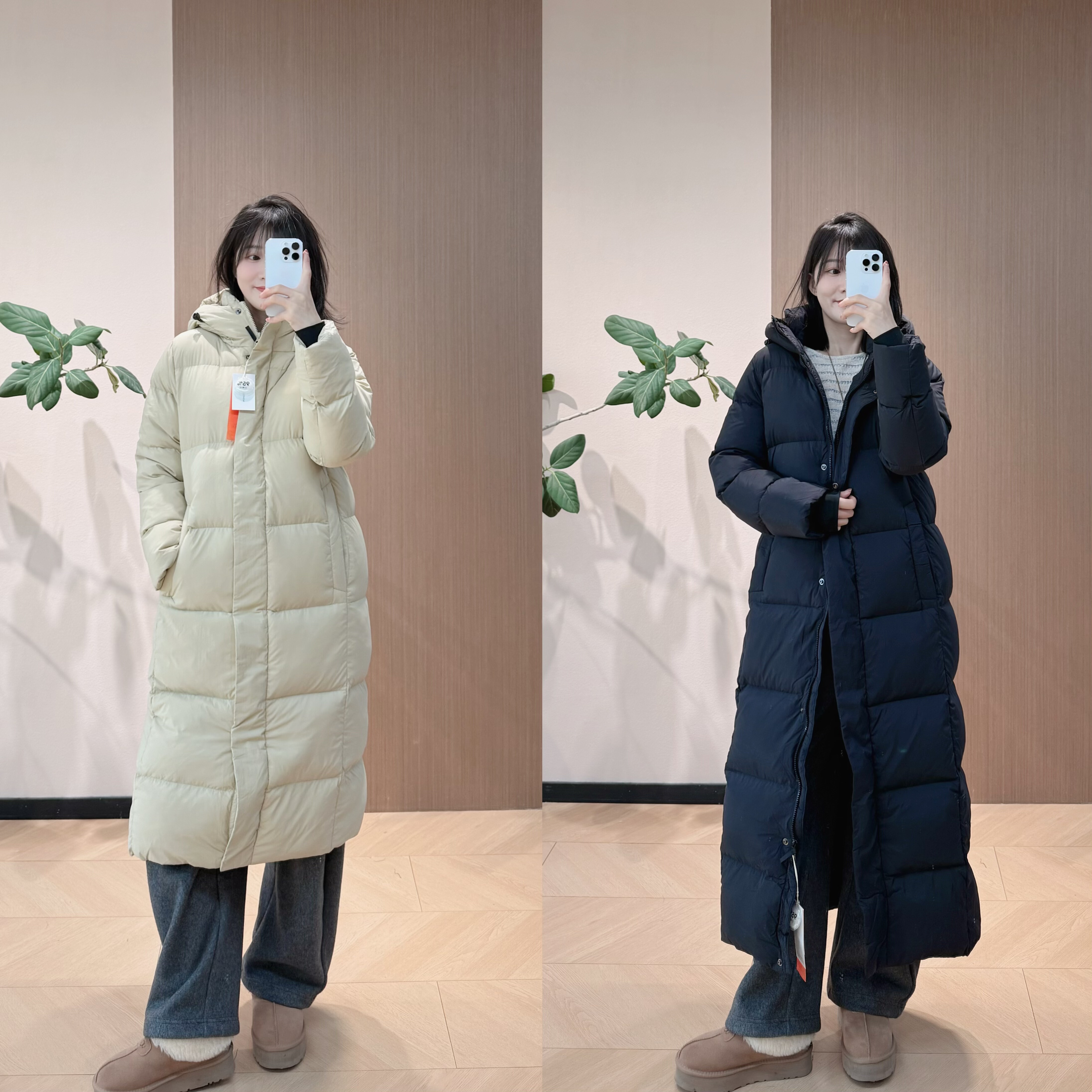 一条过冬！泡芙连帽羽绒服 长款/加长款