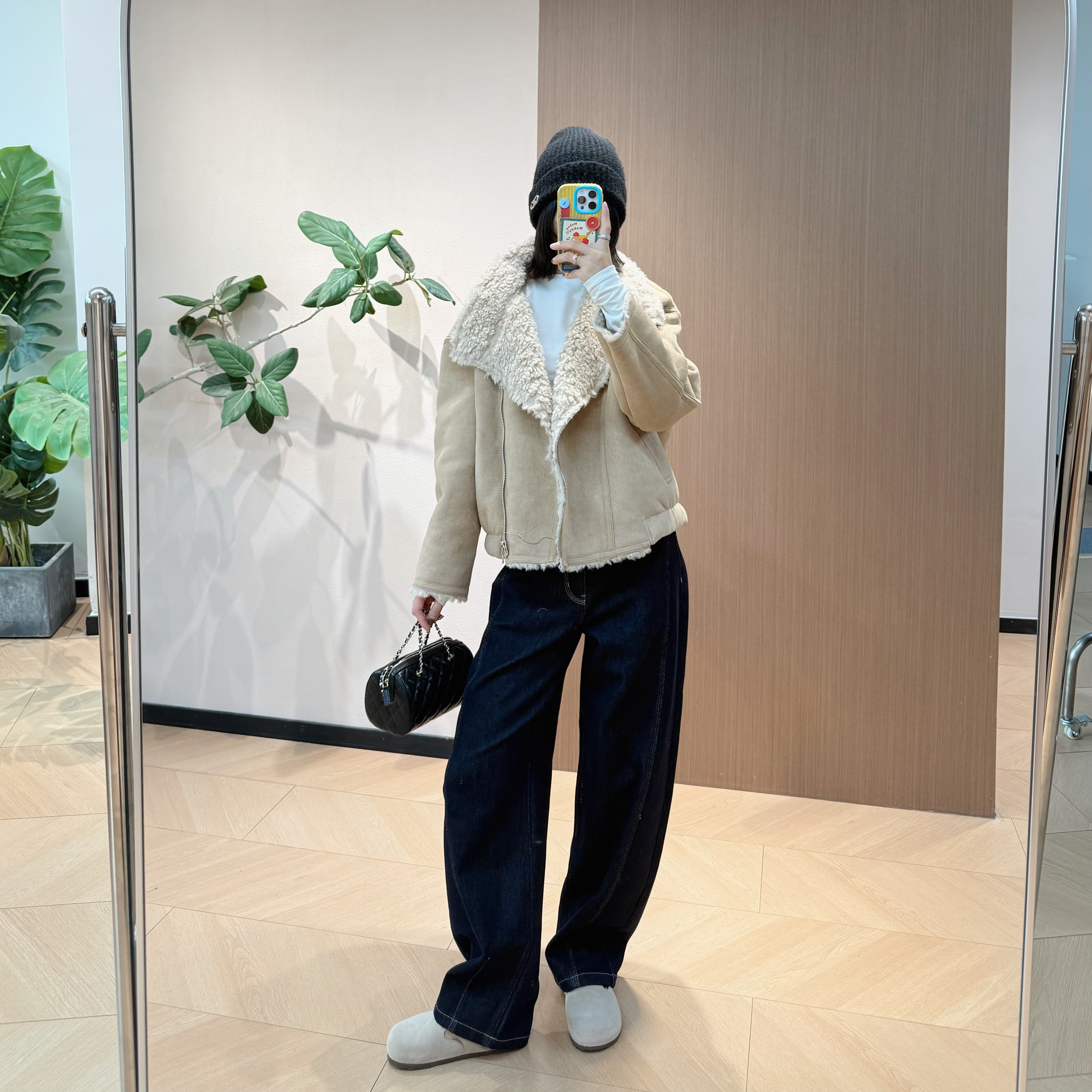 性价比无敌～ir0 秀场款环保皮毛仿麂皮外套