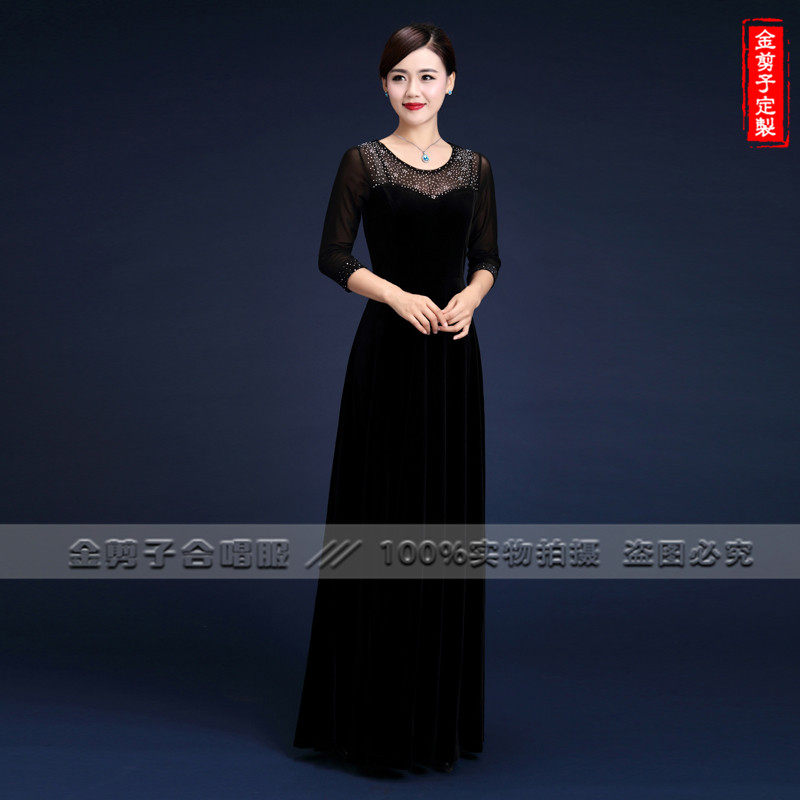 合唱金丝绒金丝绒大合唱礼服2023