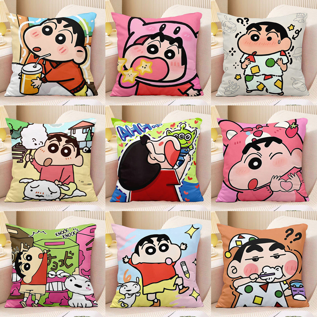 蜡笔小新抱枕卡通可爱卧室床头靠枕沙发办公室护腰垫闺蜜朋友礼物