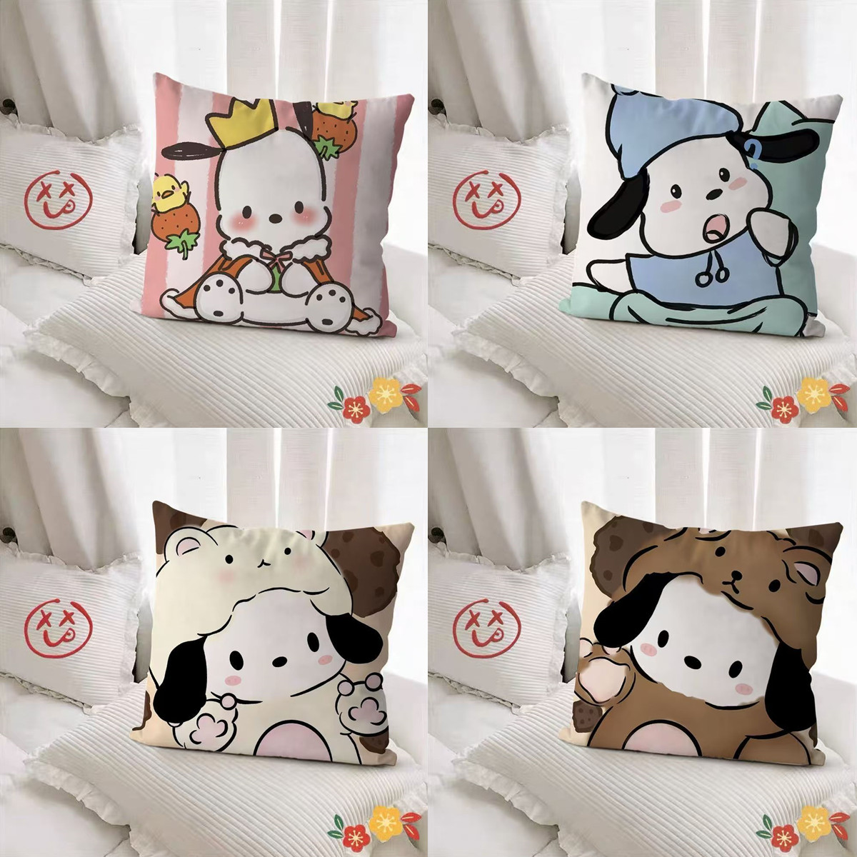 可爱帕恰创意抱枕方形居家沙发卧室靠枕车载办公室座椅靠垫可拆洗