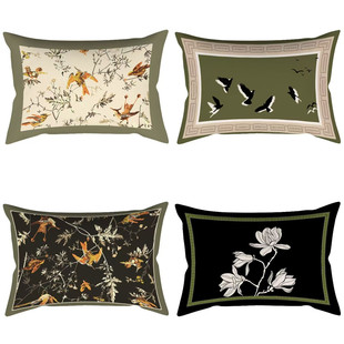 美式中式复古北欧轻奢法式客厅高级床头公室沙发靠垫长方形抱枕套