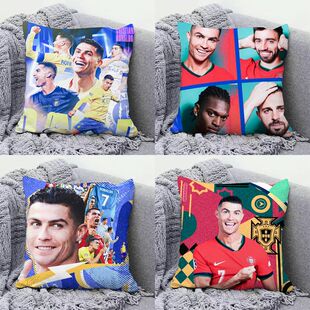 C罗周边抱枕足球迷纪念品抱枕学校午睡枕头沙发靠枕车载靠垫枕头