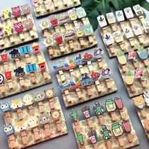 Kindergarten cartoon small wooden clip net red girl heart decoration photo clip student note clip wooden hemp rope photo clip