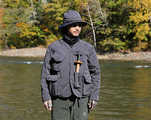 钓鱼服饰SOUTH2WEST8路亚日系潮牌多口袋工装夹克无领外套天展钓