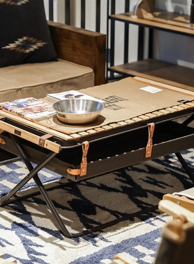 日本产进口inout户外阳台折叠桌露营中古风实木桌子收纳庭院家具