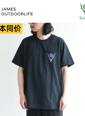 日本SOUTH2WEST8夏季潮流羊头纯色圆领短袖t恤男女同款钓鱼天展钓