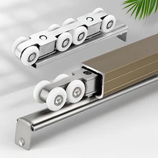 木门推拉门吊门轨道吊轮吊轨滑轨滑轮玻璃移门滑道铝型材全套配件